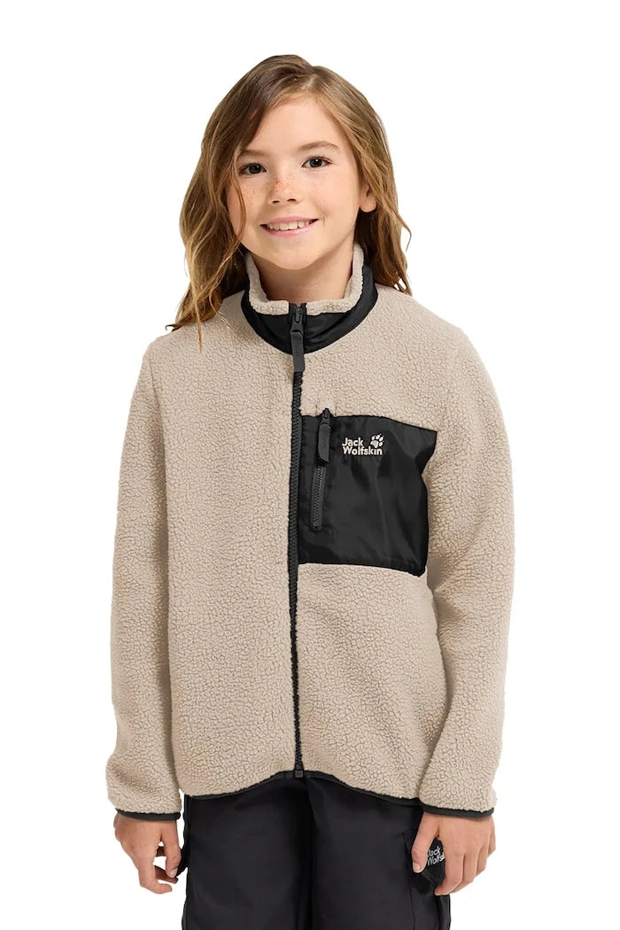 Jack Wolfskin çocuklar için polar fermuarlı LITE CURL FZ K sweatshirt