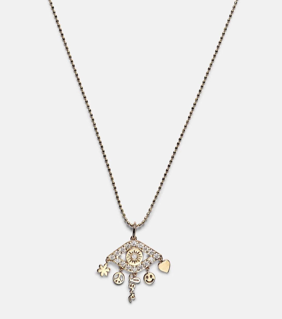 Sydney Evan - Evil Eye 14kt gold necklace with diamonds