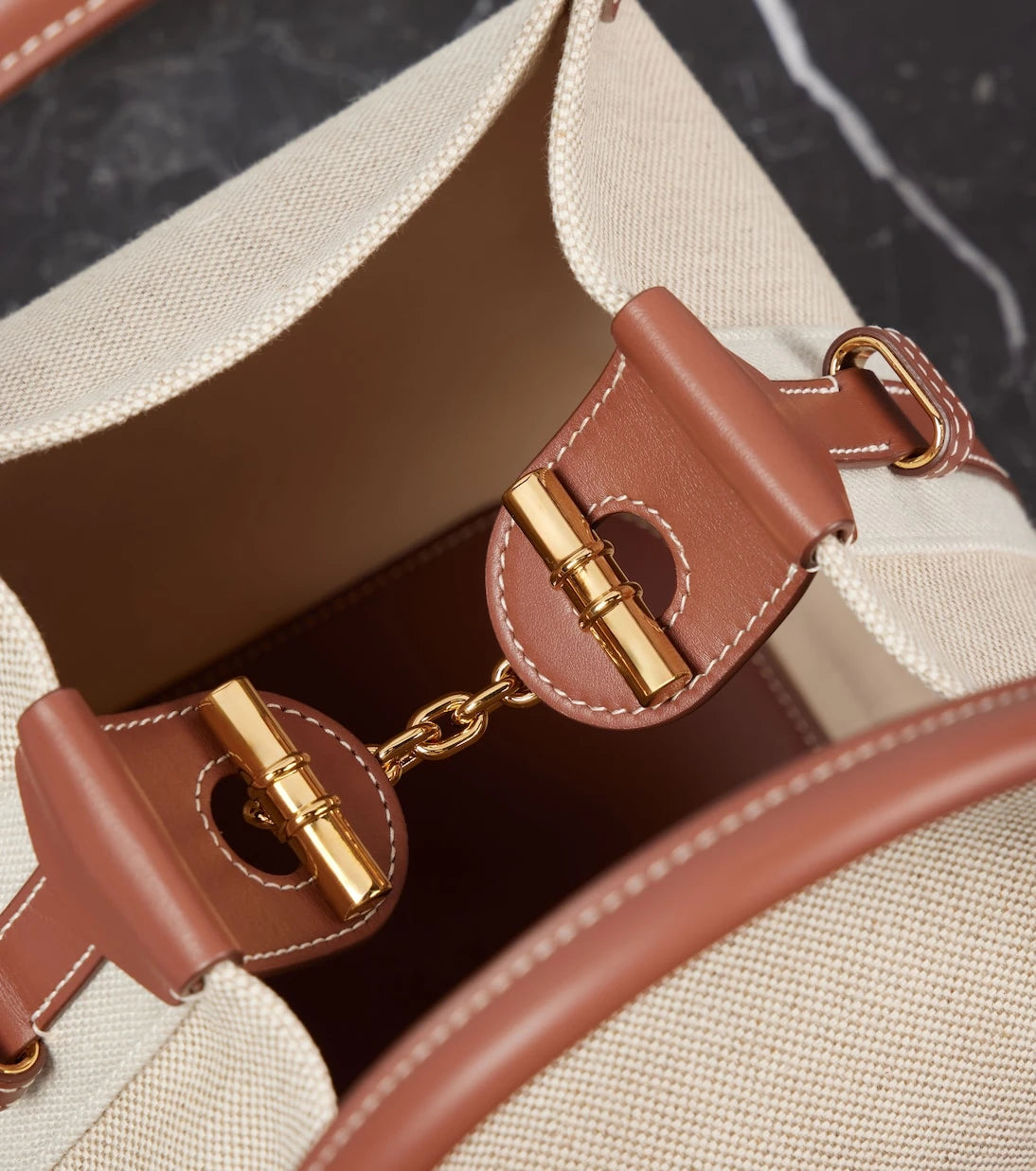Loro Piana - Bale Small leather-trimmed canvas tote bag