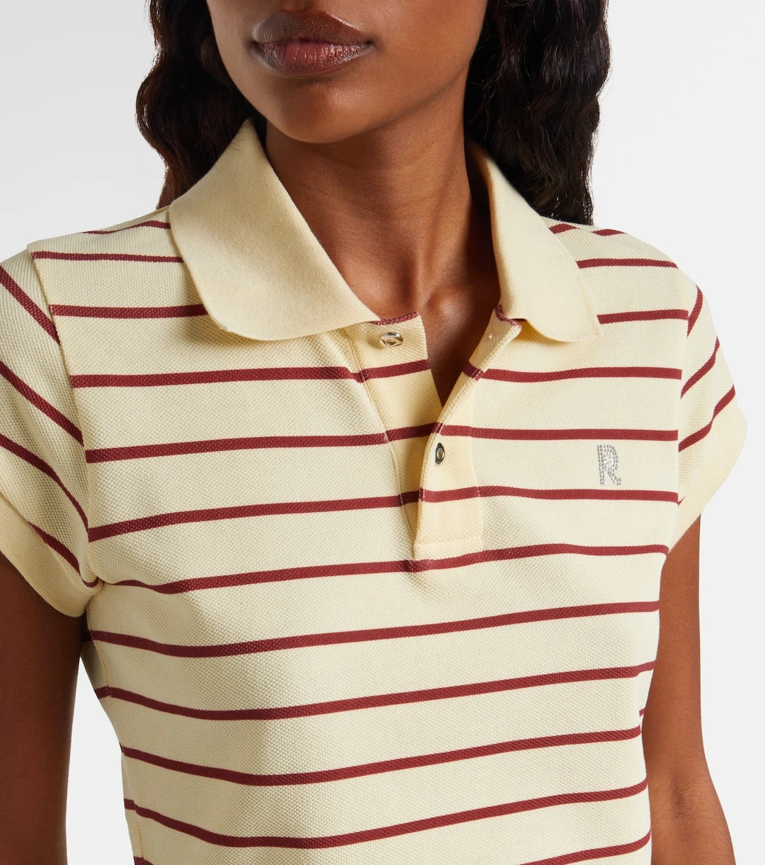 Rabanne - Striped cotton piqué polo shirt