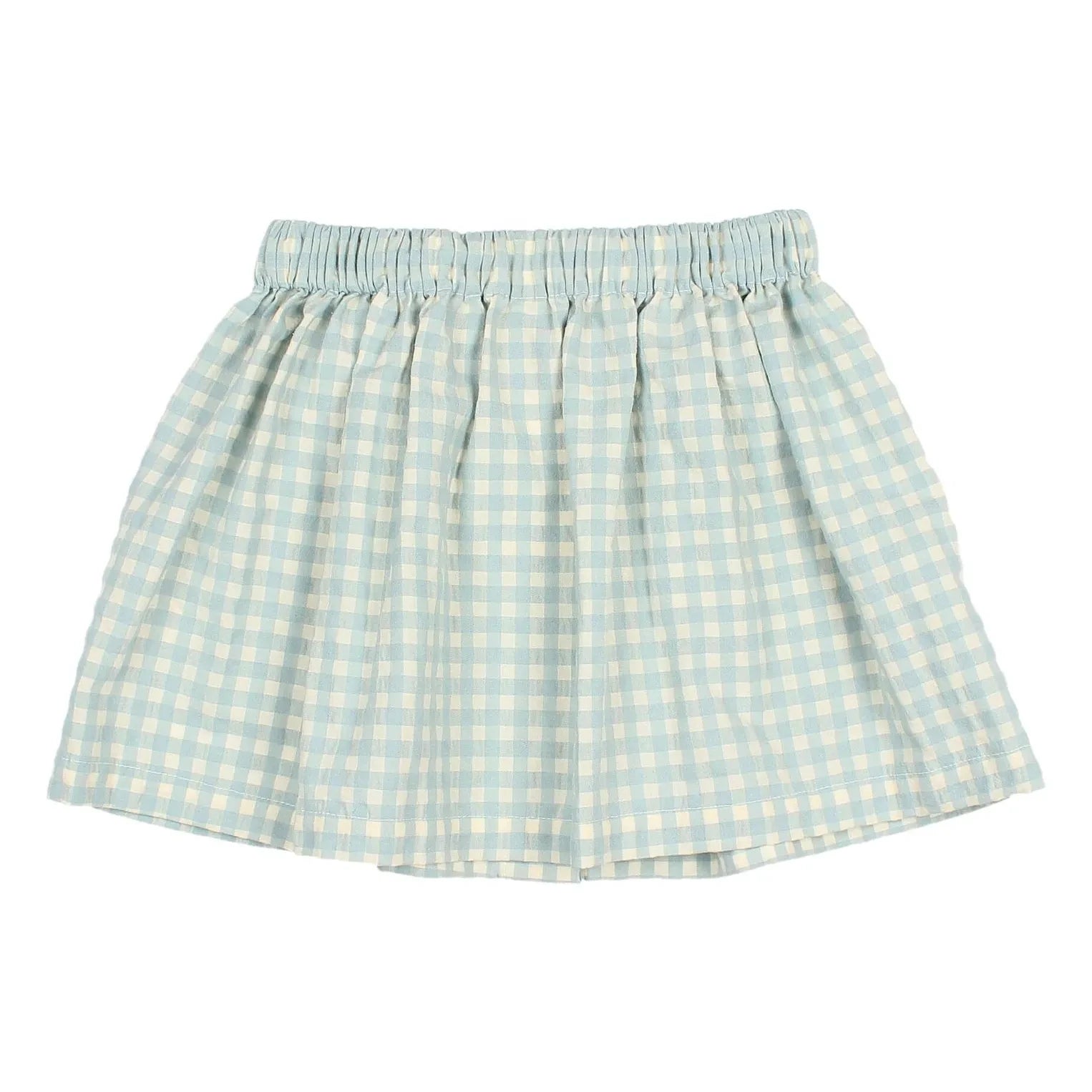 Búho - Gingham Seersucker skirt | Aqua