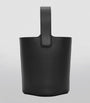 LOEWE Black Mini Leather Pebble Bucket Bag