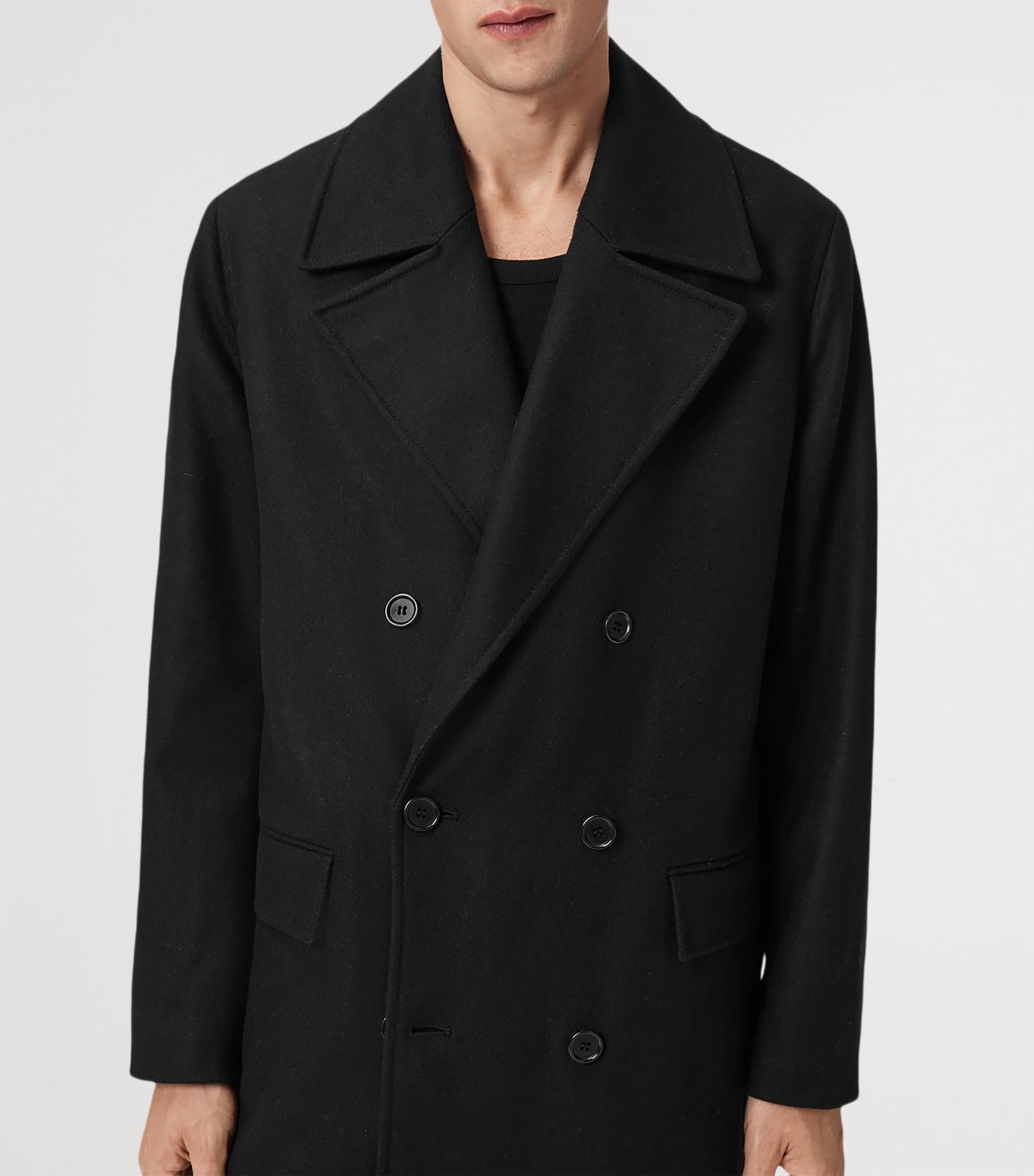 Black Wool-Blend Curran Overcoat