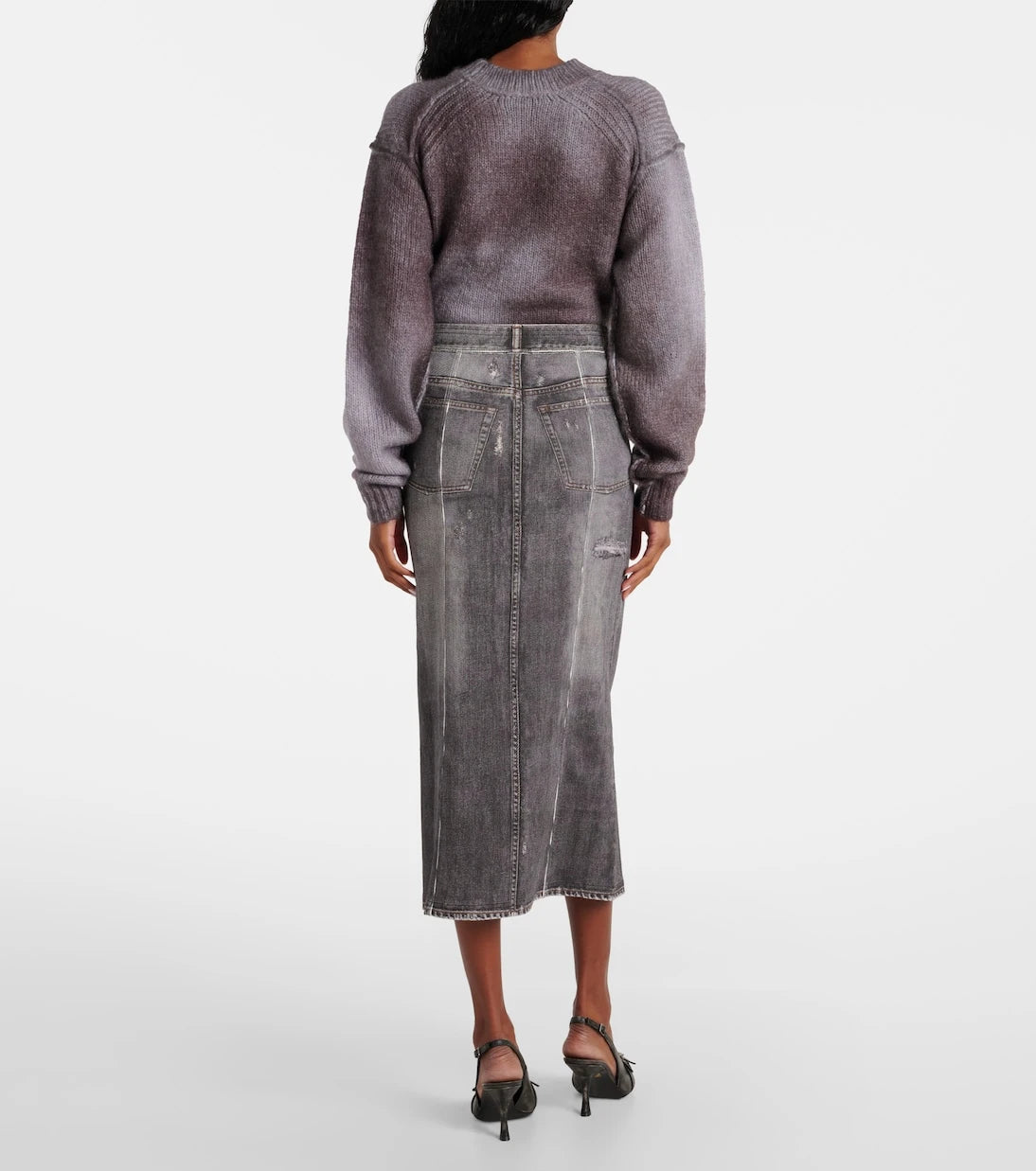 Acne Studios - تنورة جينز متوسطة الطول