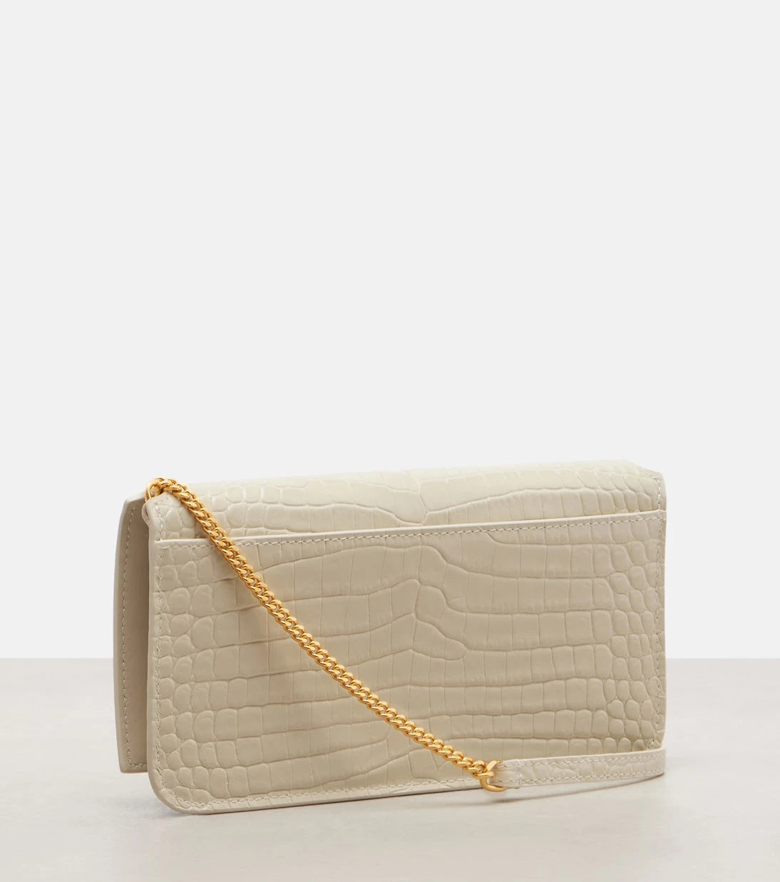 Saint Laurent - Cassandre Mini leather phone pouch