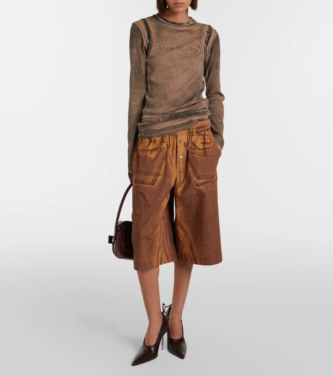 Acne Studios - Printed cotton Bermuda shorts