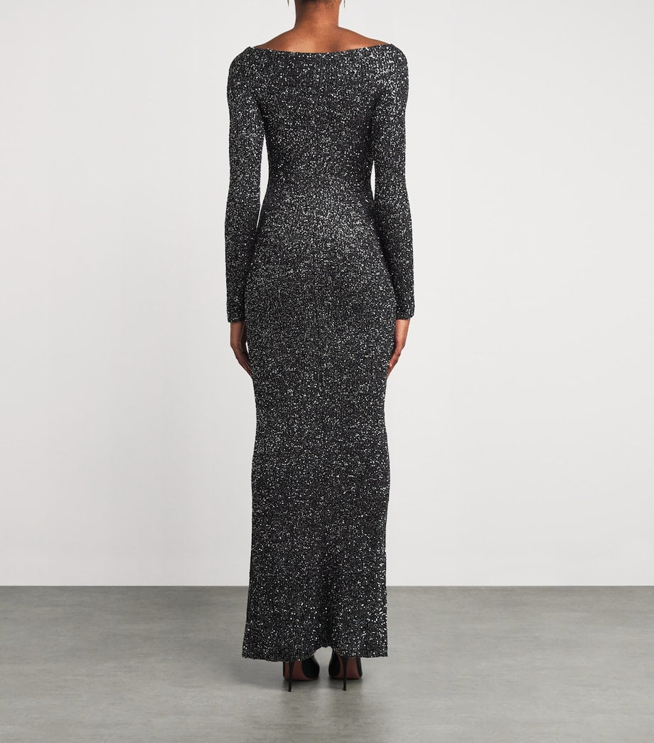 Sequin Off-The-Shoulder Gown