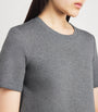 Max Mara Grey Cotton Jersey Logo T-Shirt