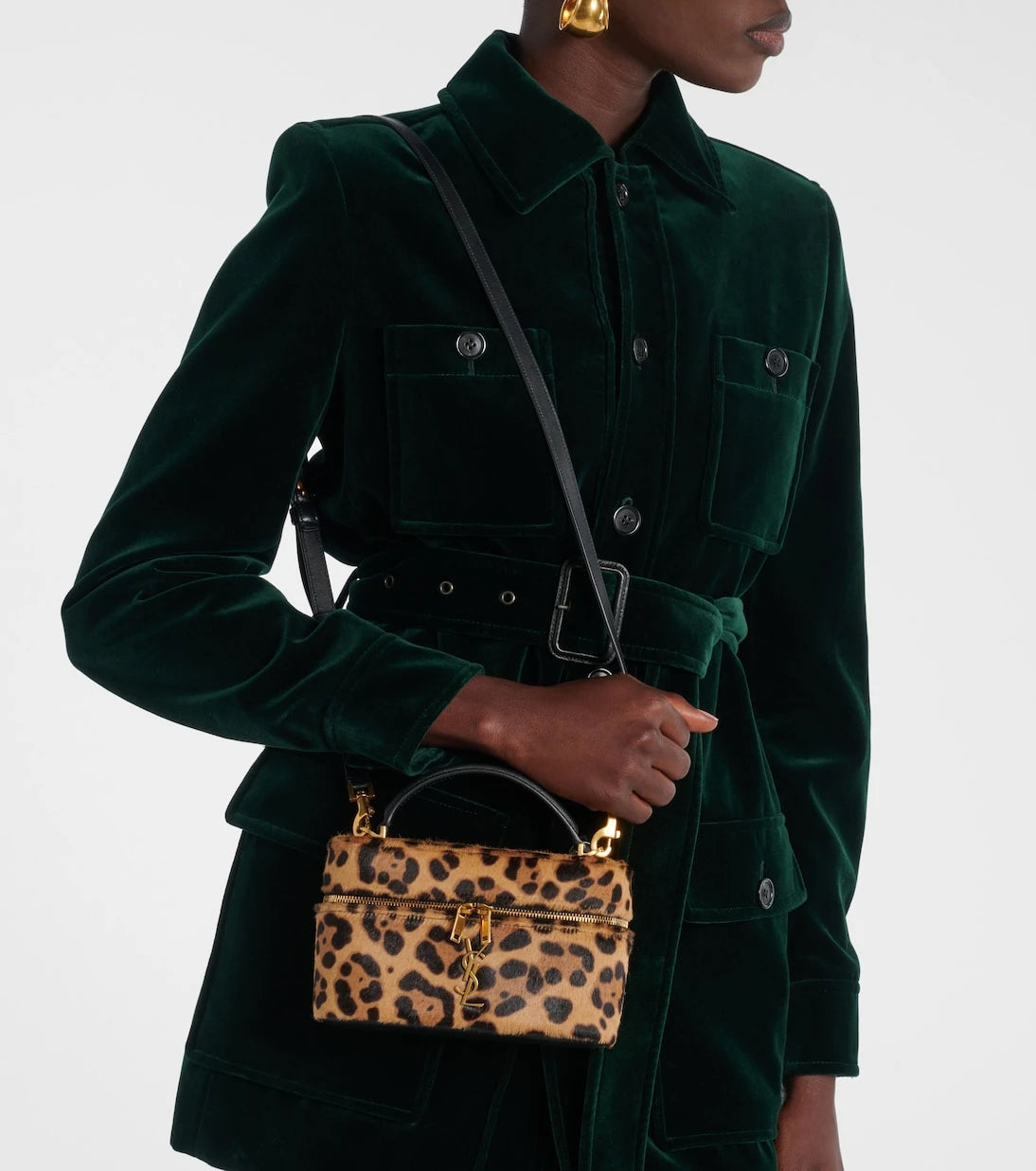 Saint Laurent - Gaby leopard-print calf hair vanity bag