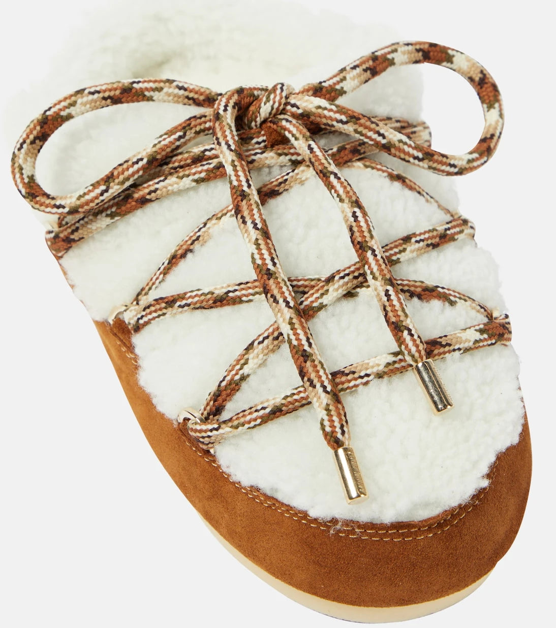 Moon Boot - Suede-trimmed shearling mules