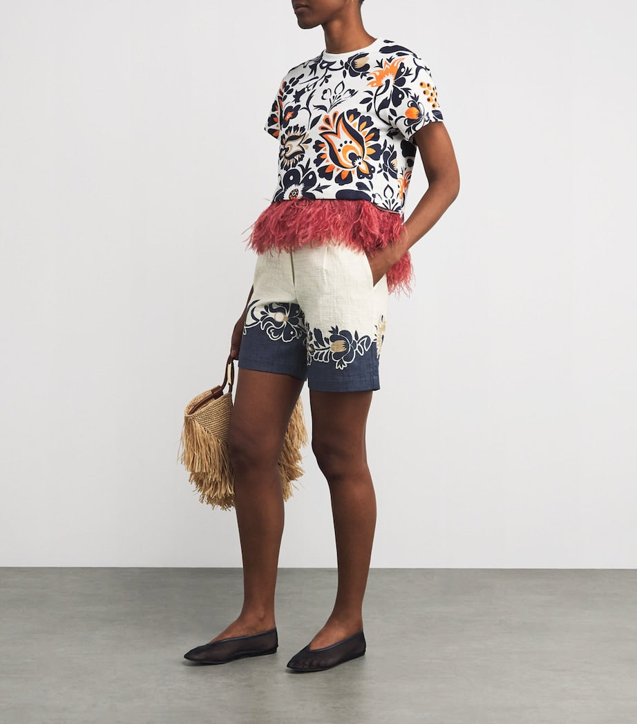 Multi Stretch-Cotton Boyfriend Bermuda Shorts