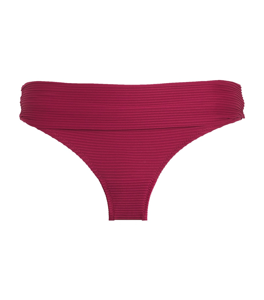 Ribbed Cassis Bikini Bottoms