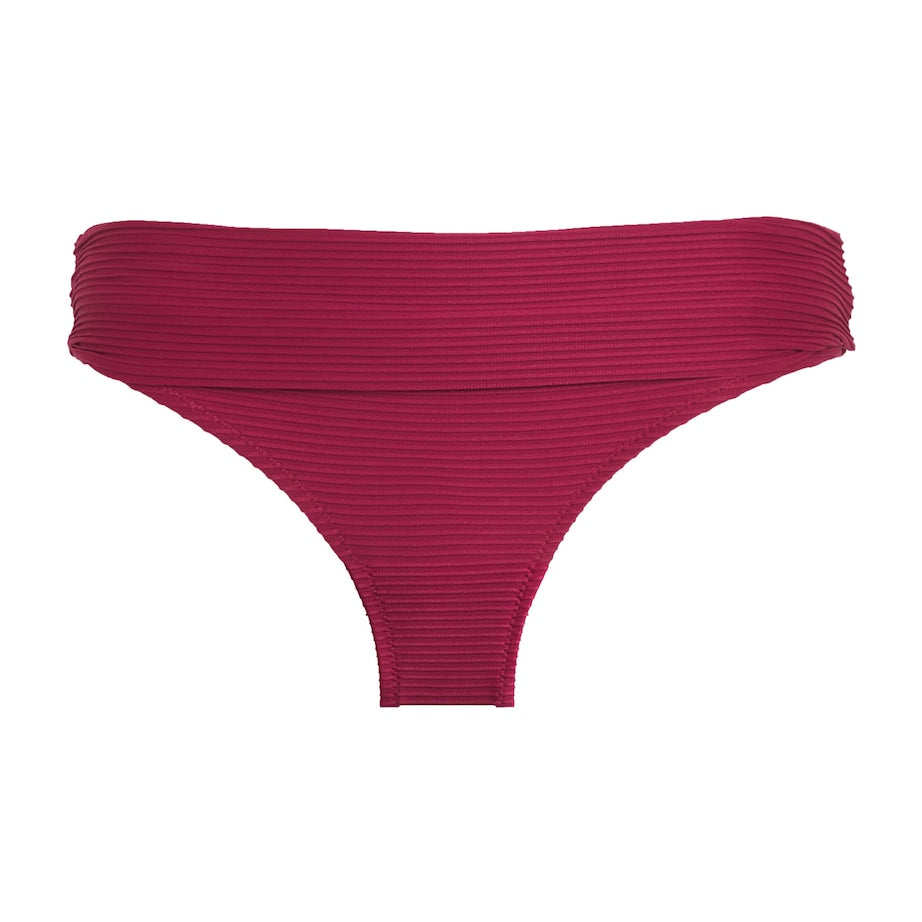 Ribbed Cassis Bikini Bottoms