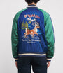 Polo Ralph Lauren Blue Satin Embroidered Bomber Jacket