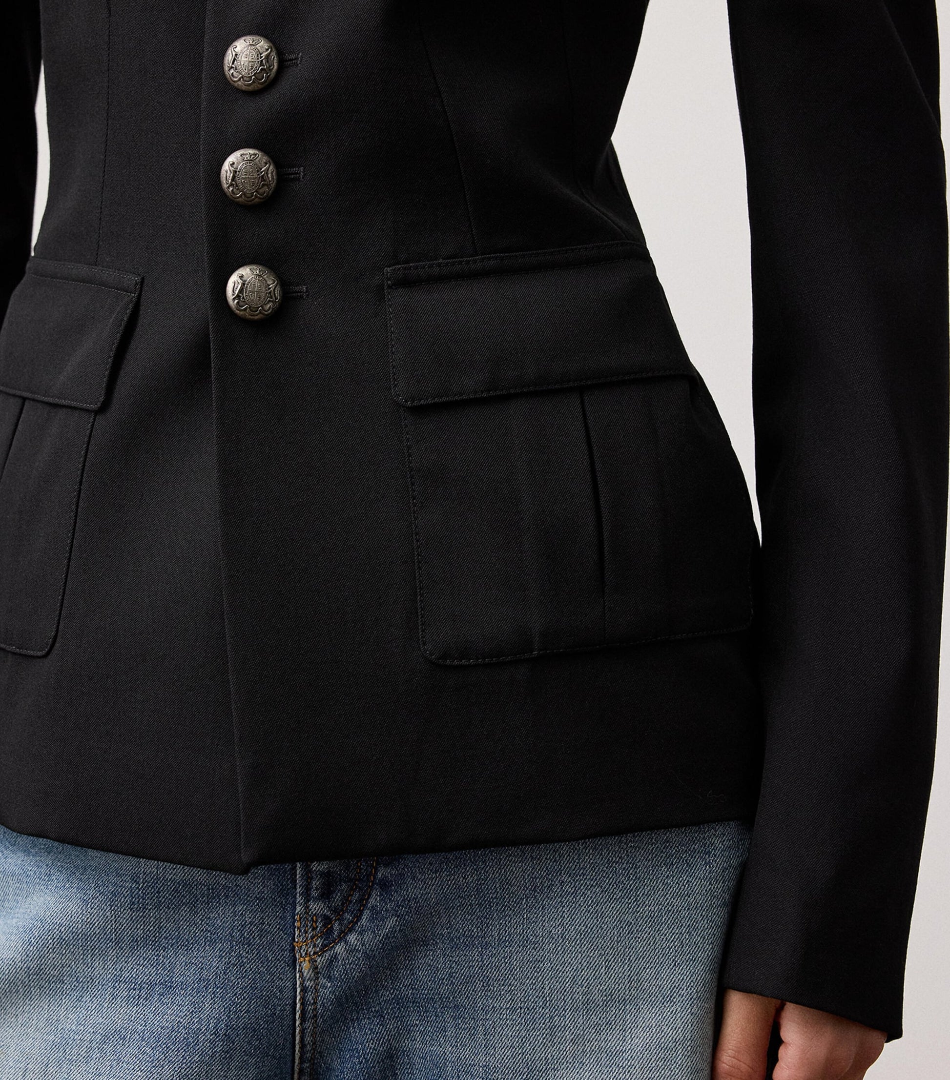 Ralph Lauren Collection Black Wool Grain de Poudre Eliza Jacket