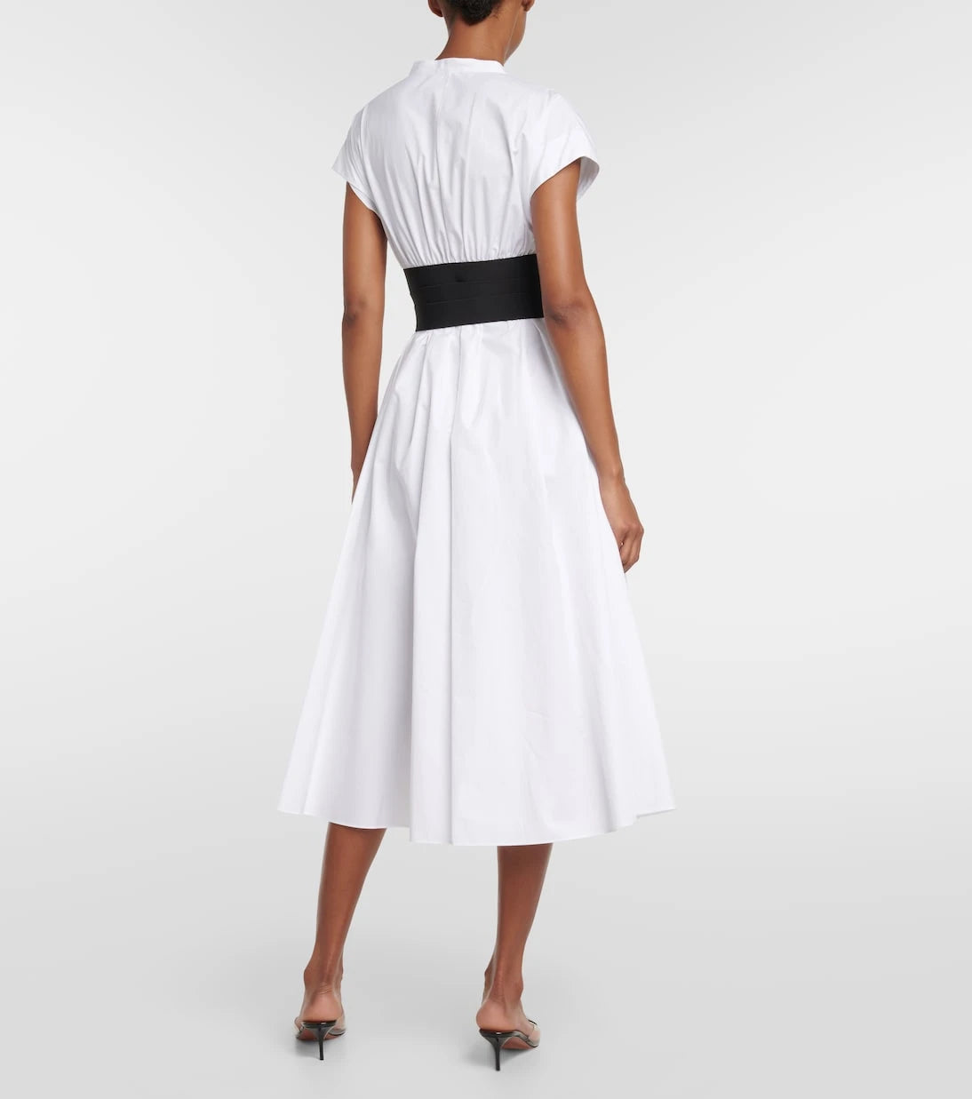 Alaïa - Belted cotton poplin midi dress