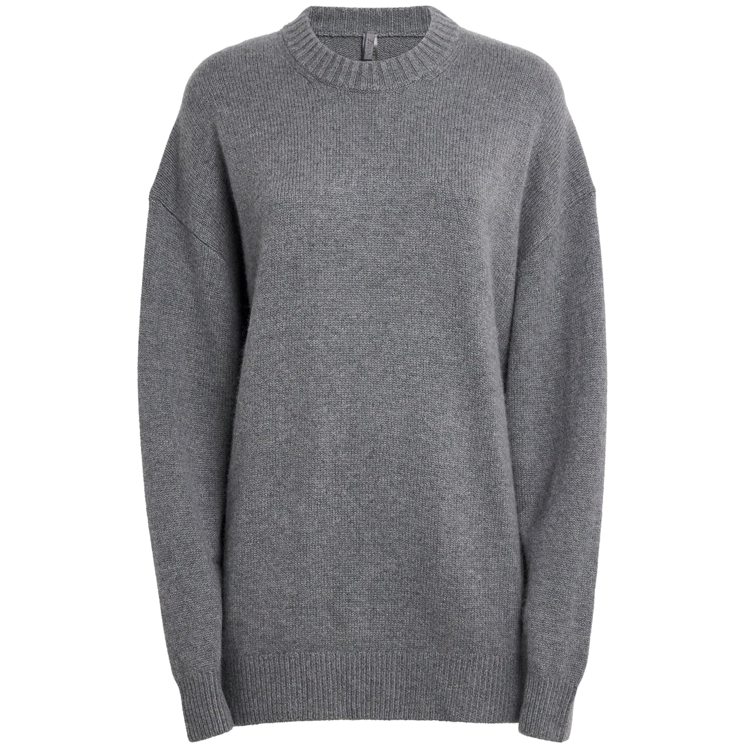 Skims Grey Oversized Cashmere Boyfriend Sweater