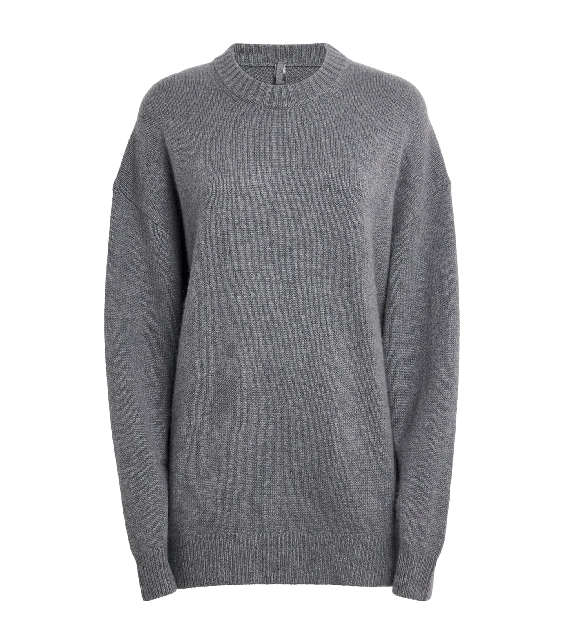 Skims Grey Oversized Cashmere Boyfriend Sweater