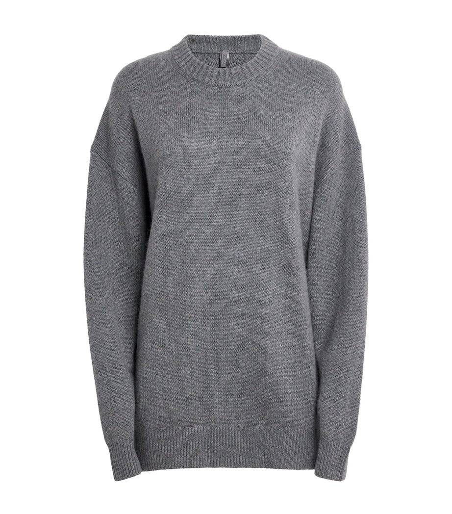 Skims Grey Oversized Cashmere Boyfriend Sweater