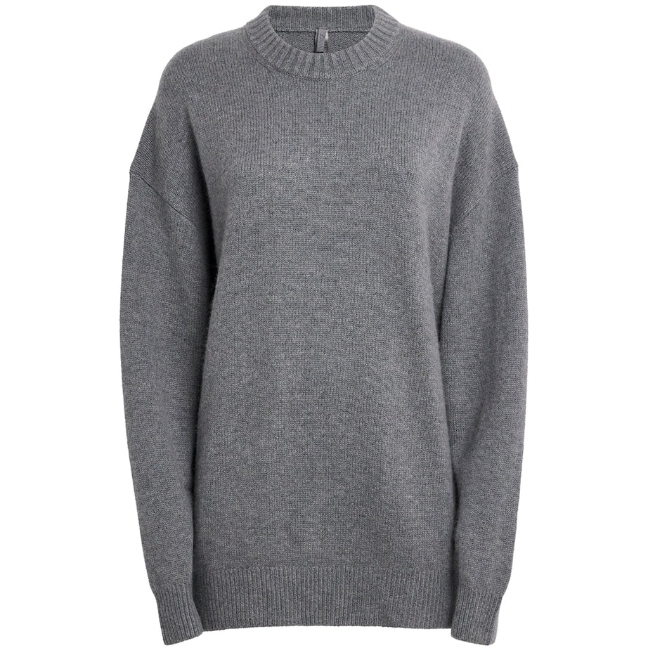 Skims Grey Oversized Cashmere Boyfriend Sweater
