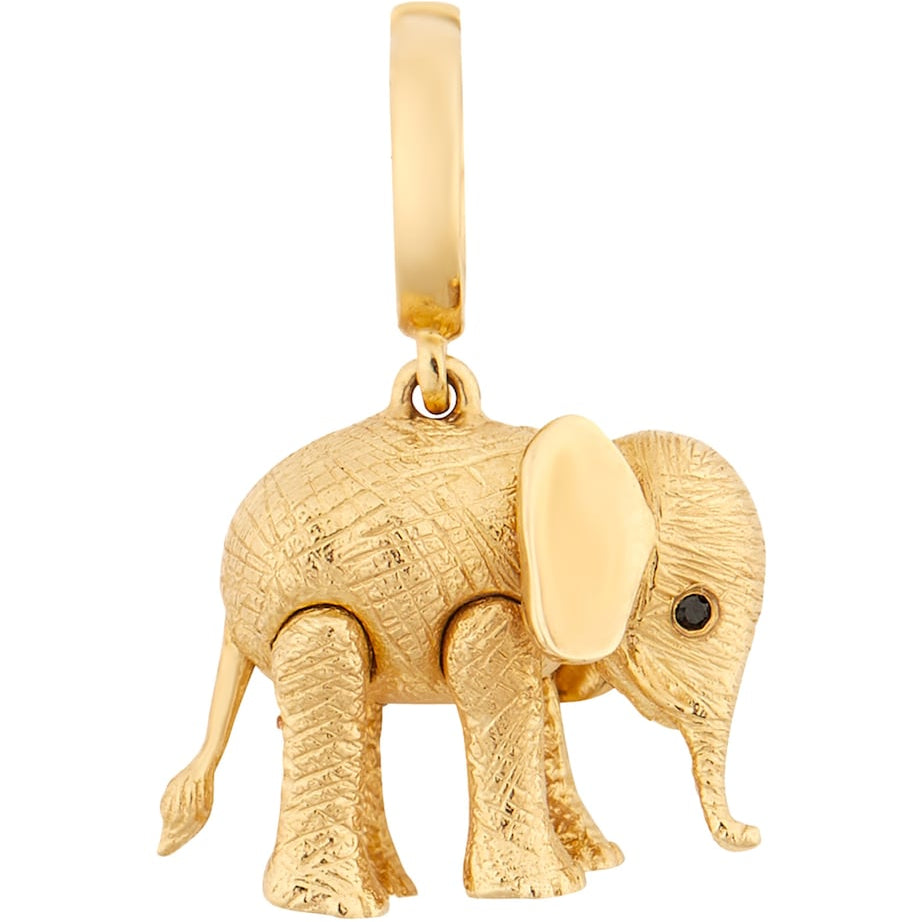 Yellow Gold and Diamond Baby Elephant Charm