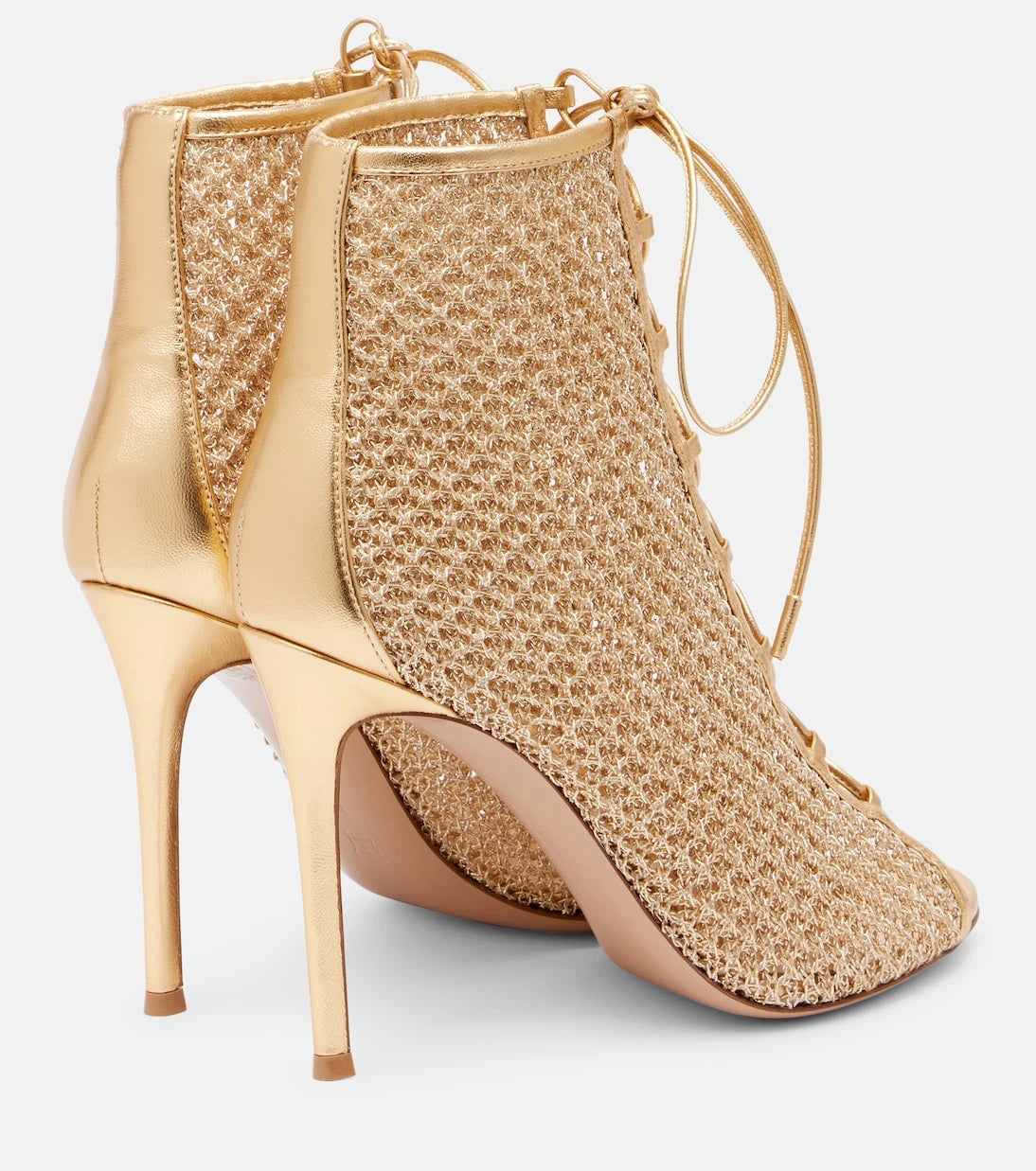 Gianvito Rossi - 105 metallic leather-trimmed sandals