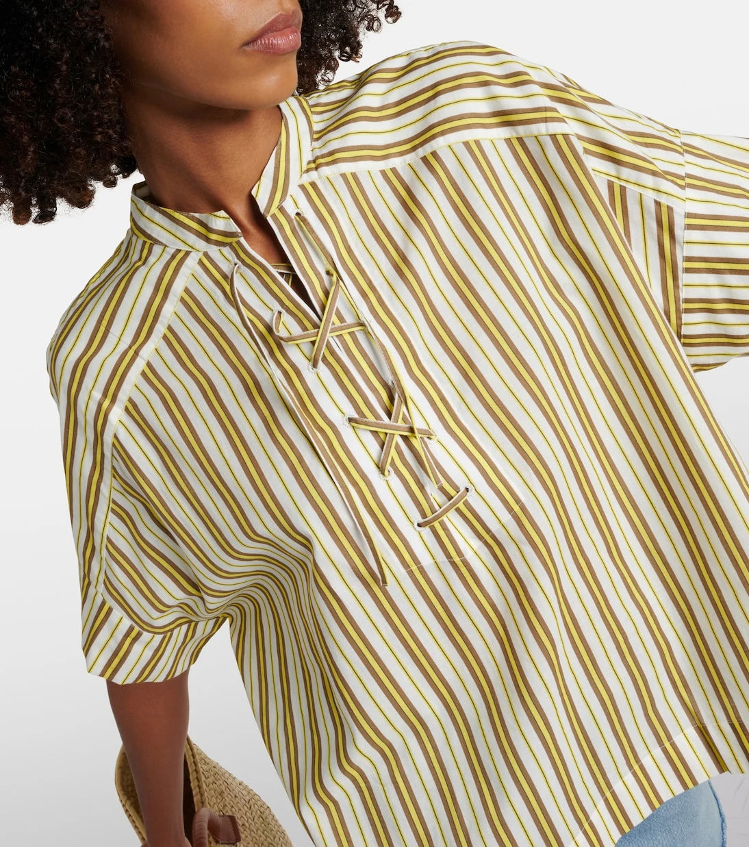 Yves Salomon - Striped cotton top