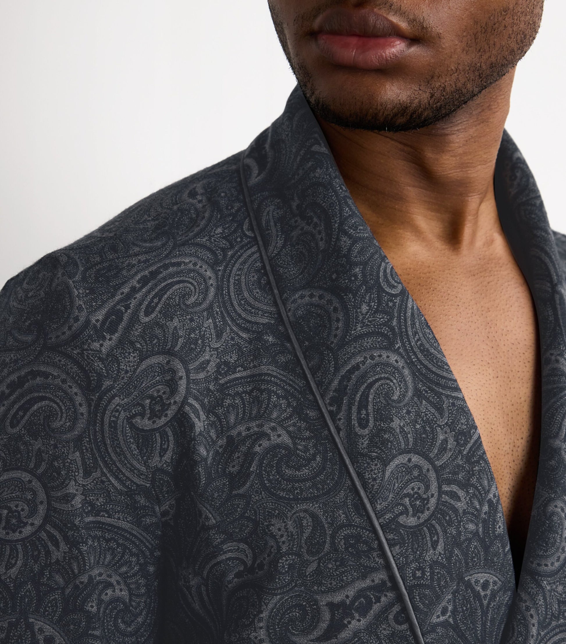 Wool Paisley Print Dressing Gown