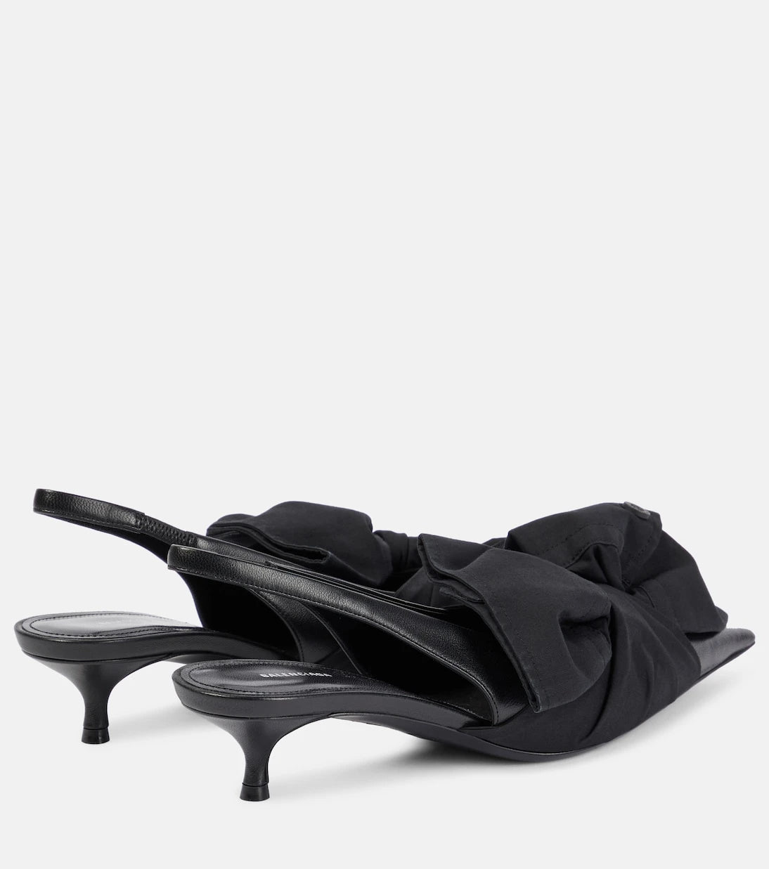 Balenciaga - Bow-detail leather slingback pumps