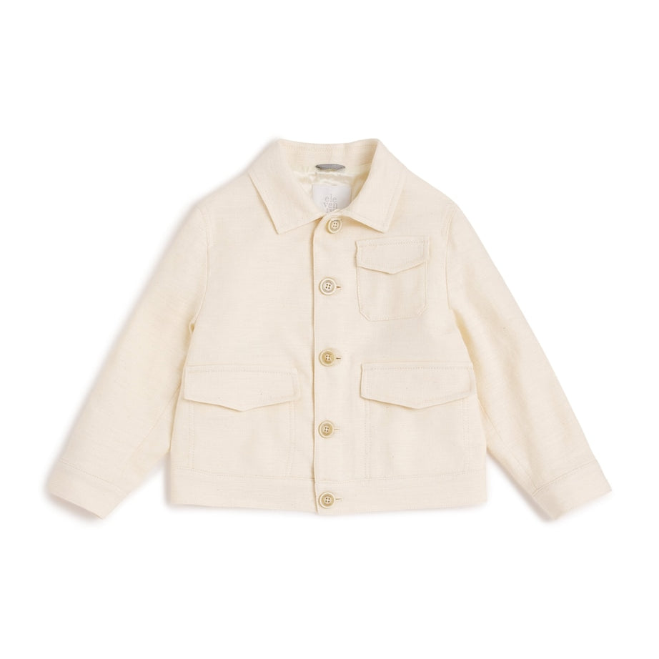 Eleventy Kids Cotton-Linen Button-Up Shacket (2-16 Years)