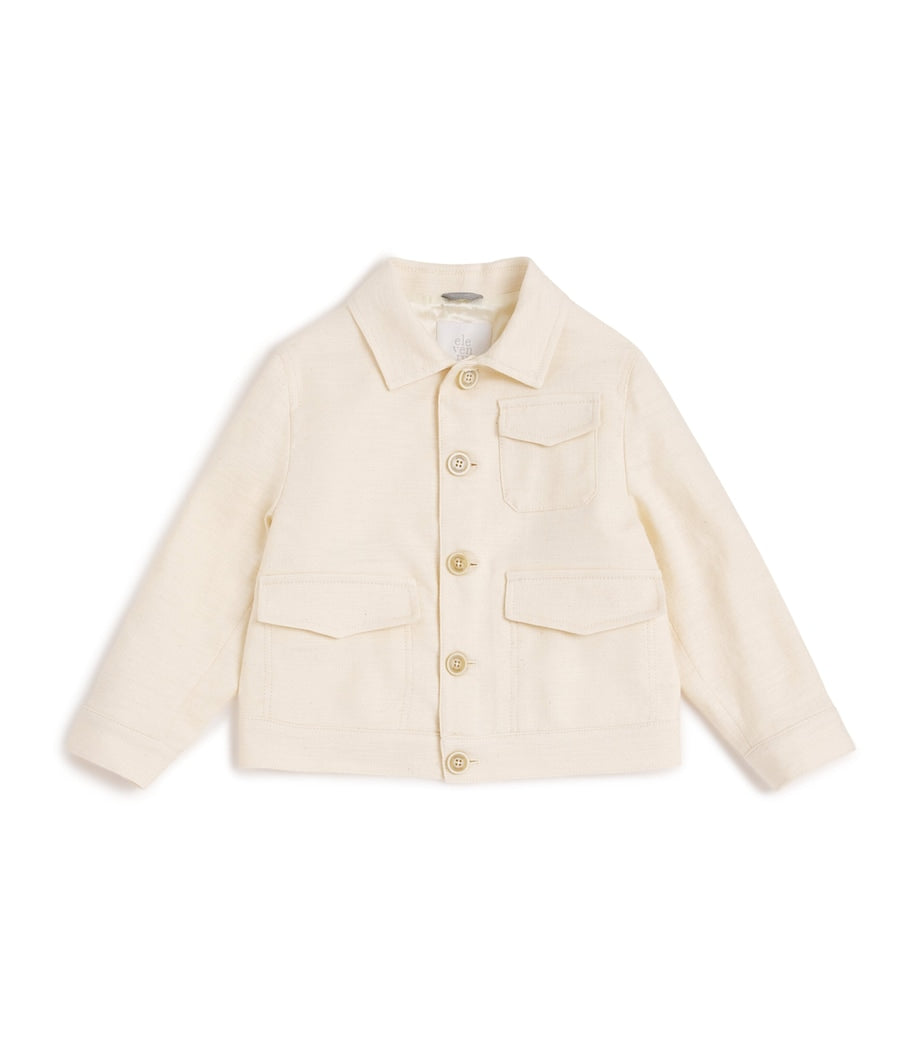 Eleventy Kids Cotton-Linen Button-Up Shacket (2-16 Years)