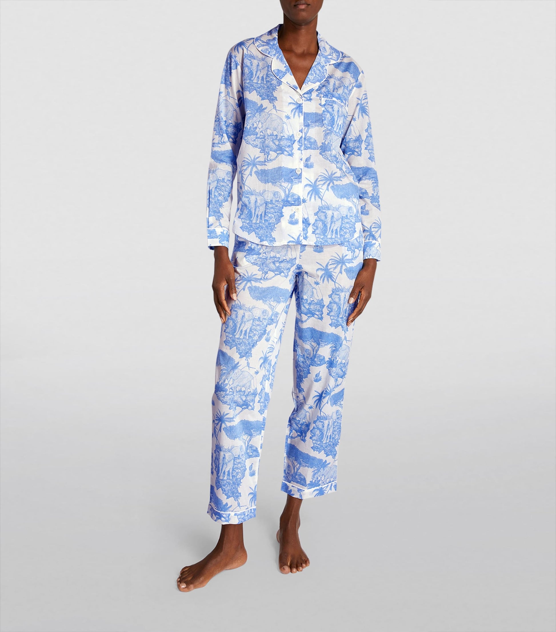 Desmond & Dempsey Blue Long Pyjama Set