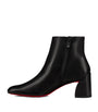 Christian Louboutin Black Turela Leather Ankle Boots 55