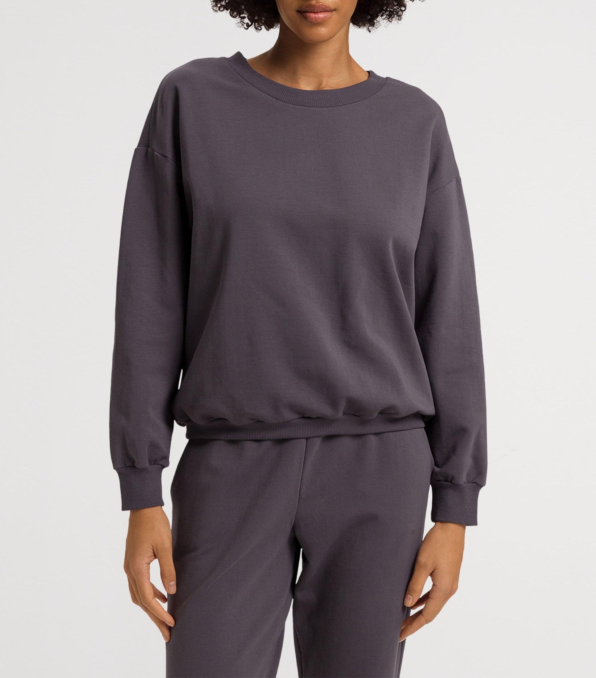 Hanro Black Organic Cotton-Blend Natural Living Sweatshirt