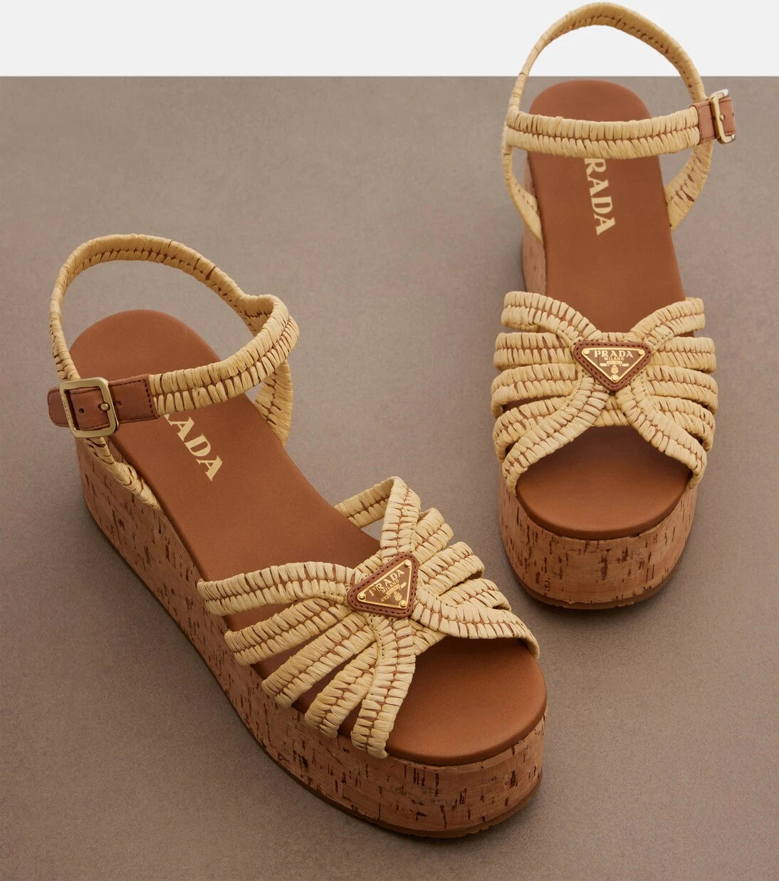 Prada - Crochet wedge sandals