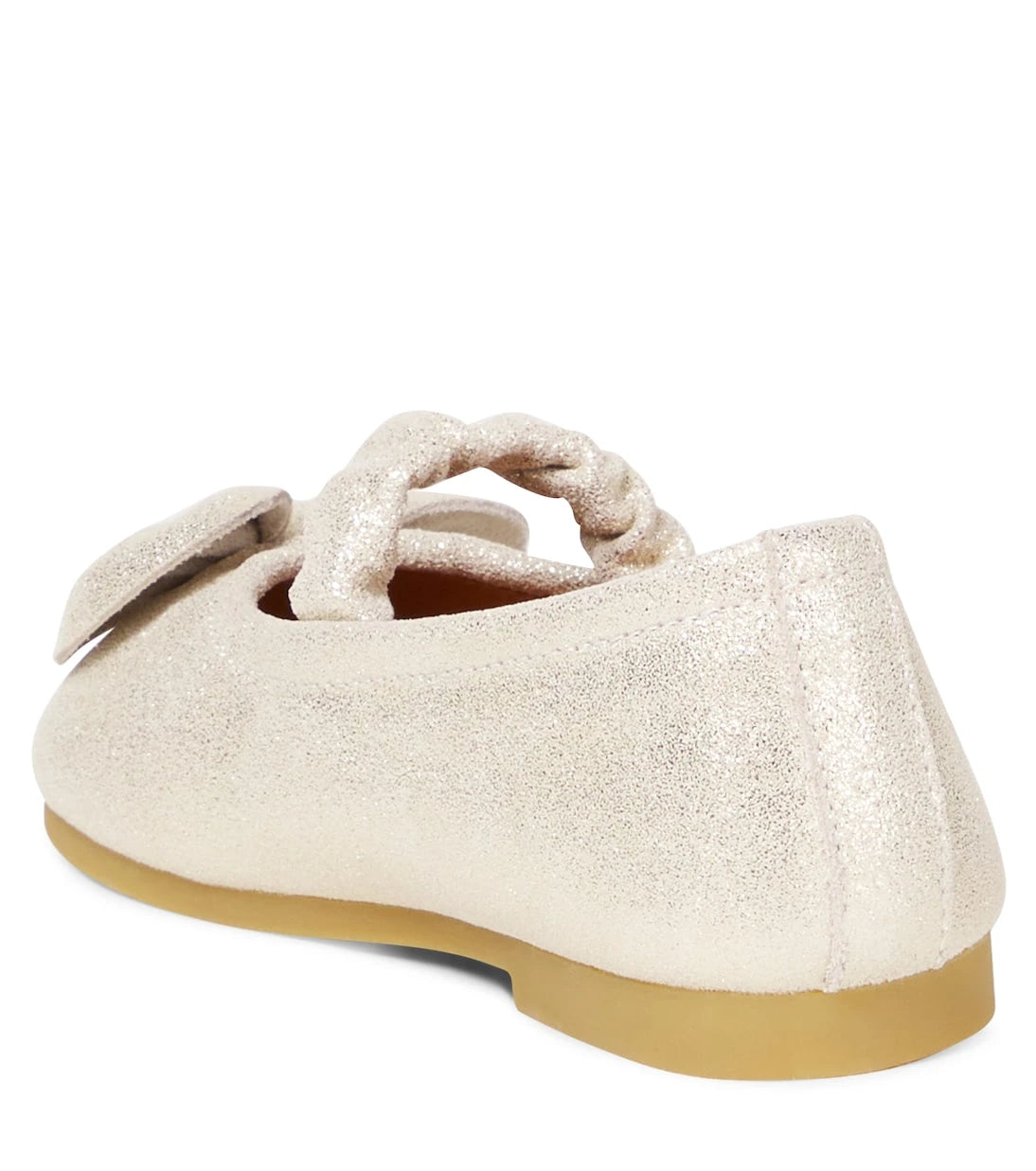 Donsje - Mylah bow-detail glitter leather ballet flats