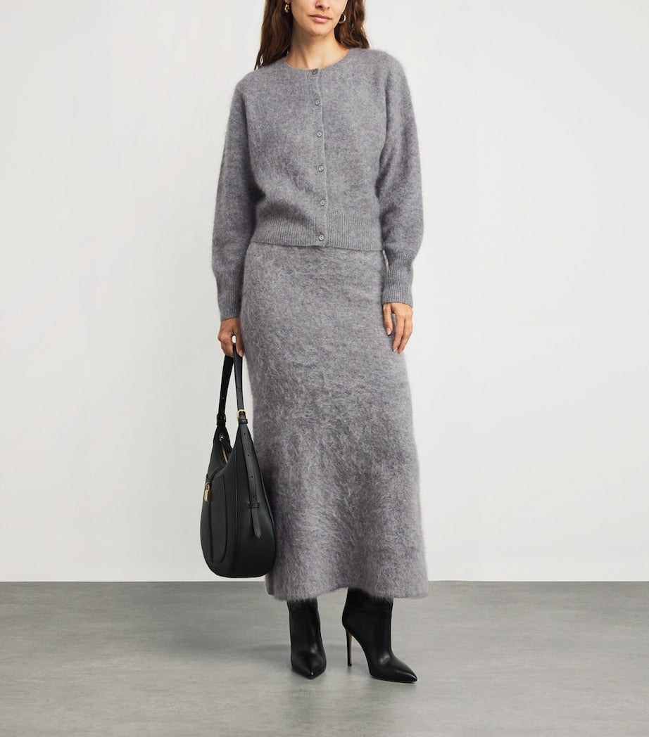 Almada Label Grey Brushed Cashmere Coco Cardigan