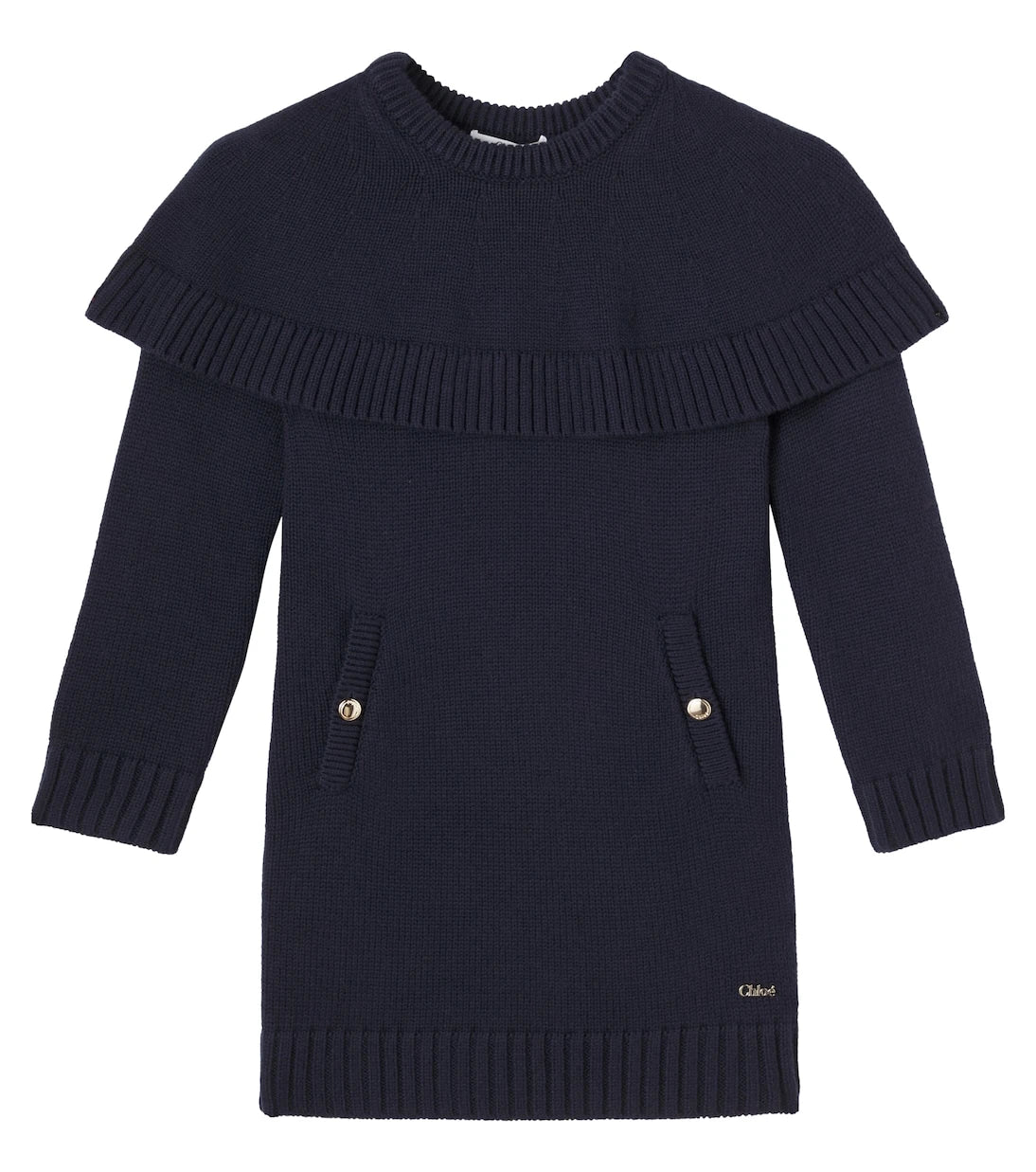 Chloé Kids - Caped cotton and wool dress