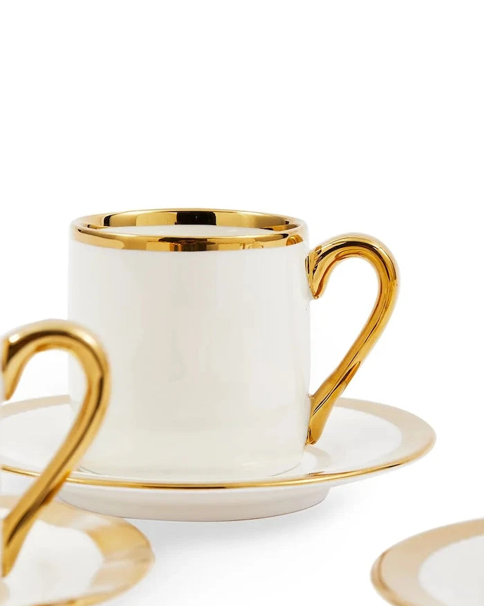 4 Kişilik Fincan ve Tabak Seti POLSPOTTEN Golden Finds 110 ml