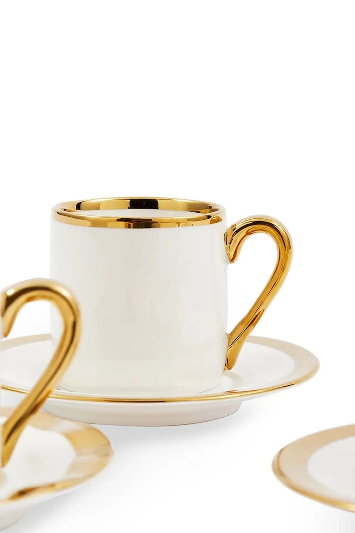 4 Kişilik Fincan ve Tabak Seti POLSPOTTEN Golden Finds 110 ml