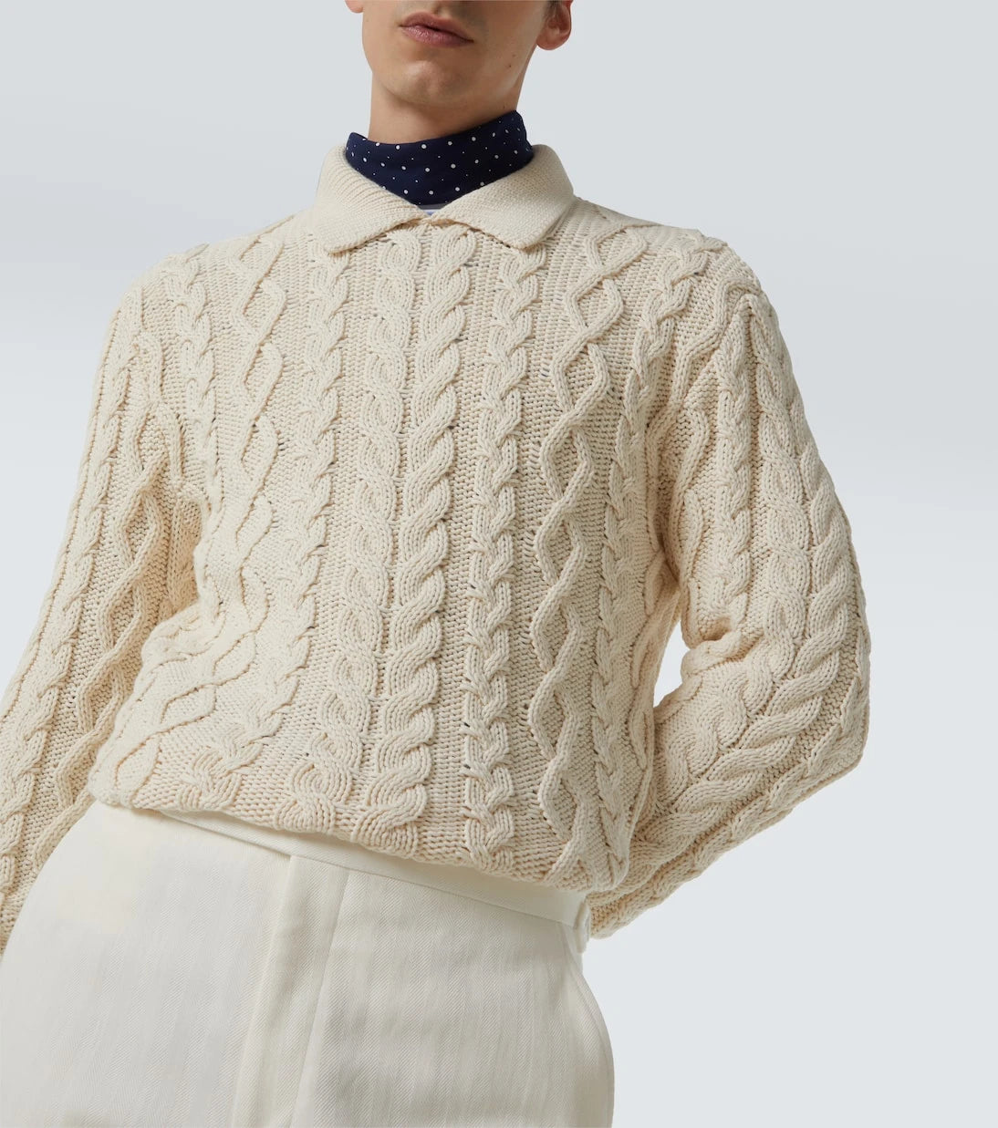 Ralph Lauren Purple Label - Cable-knit cotton-blend sweater