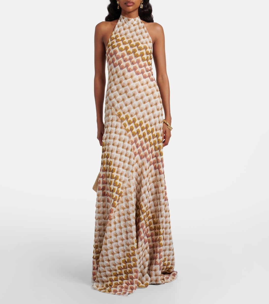 Missoni - Halterneck lamé gown