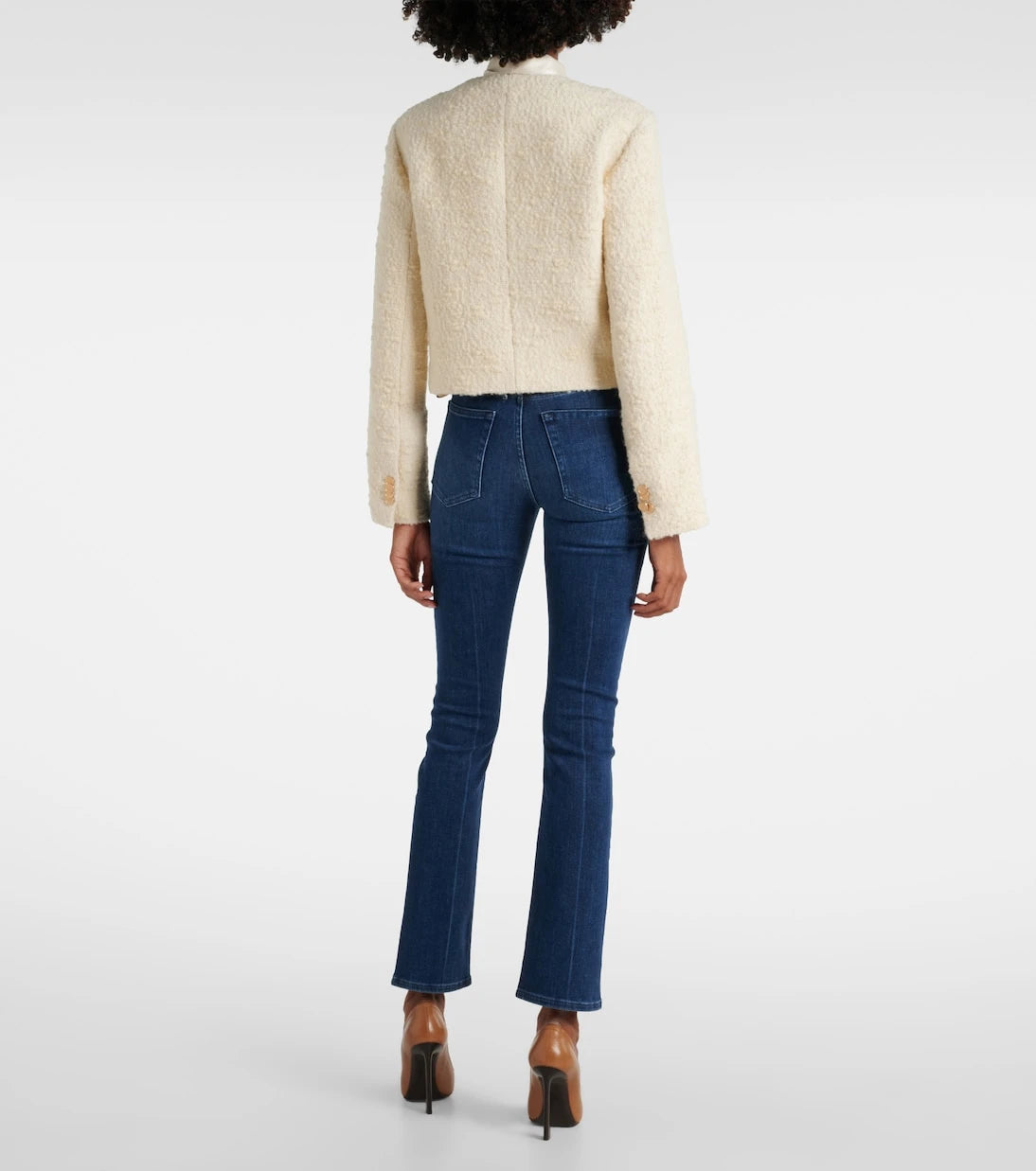 Frame - Cropped cotton and wool jacket