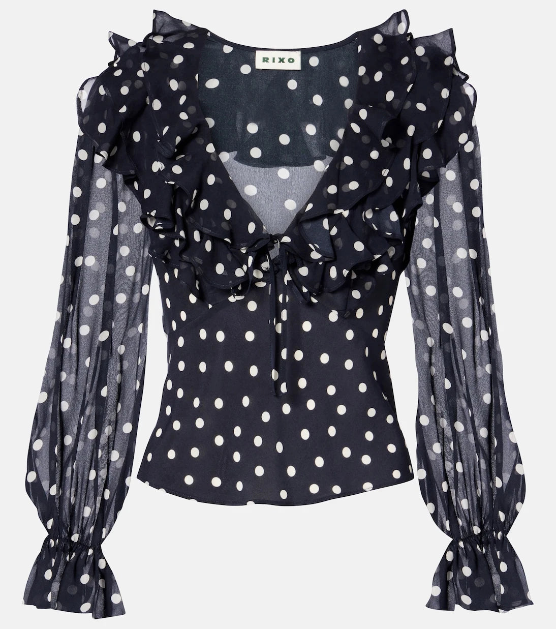 Rixo - Lasca polka-dot silk top