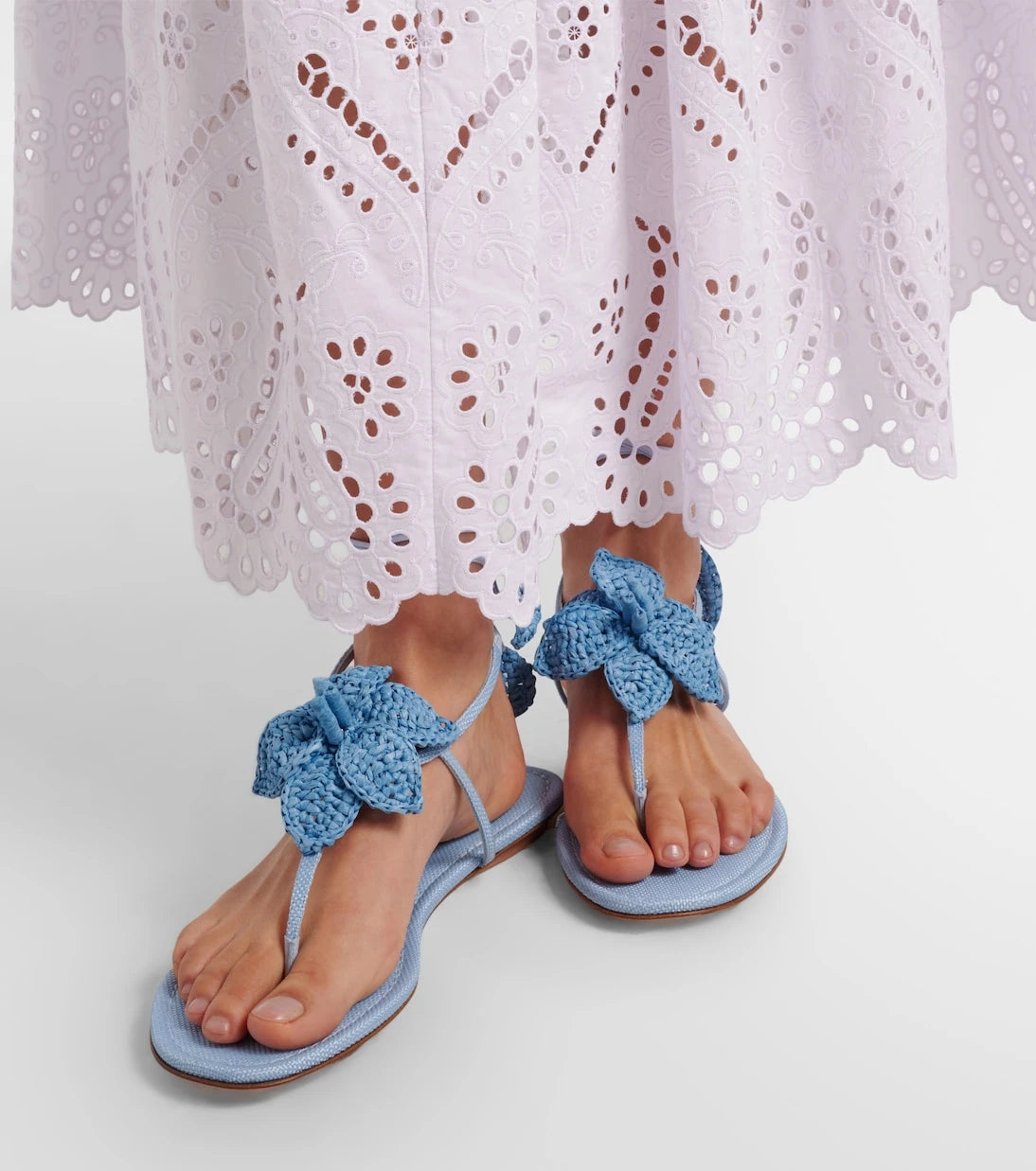 Aquazzura - Calypso raffia thong sandals
