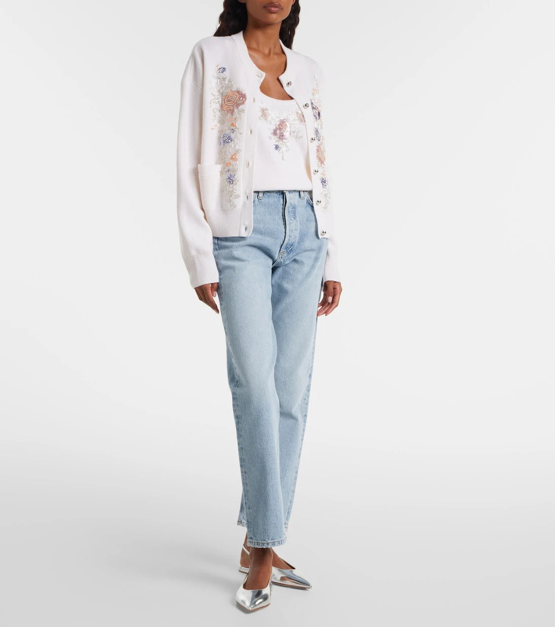 Rabanne - Sequined wool and cashmere cardigan