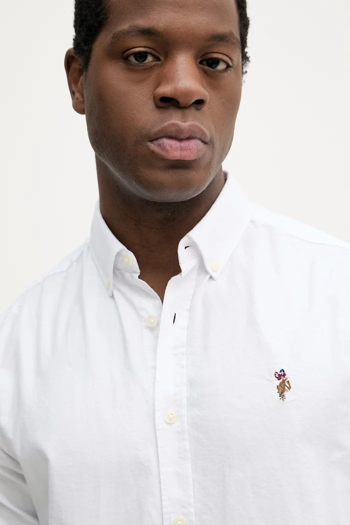 U.S. Polo Assn. риза мъжка от памук PEACHED OXFORD LS