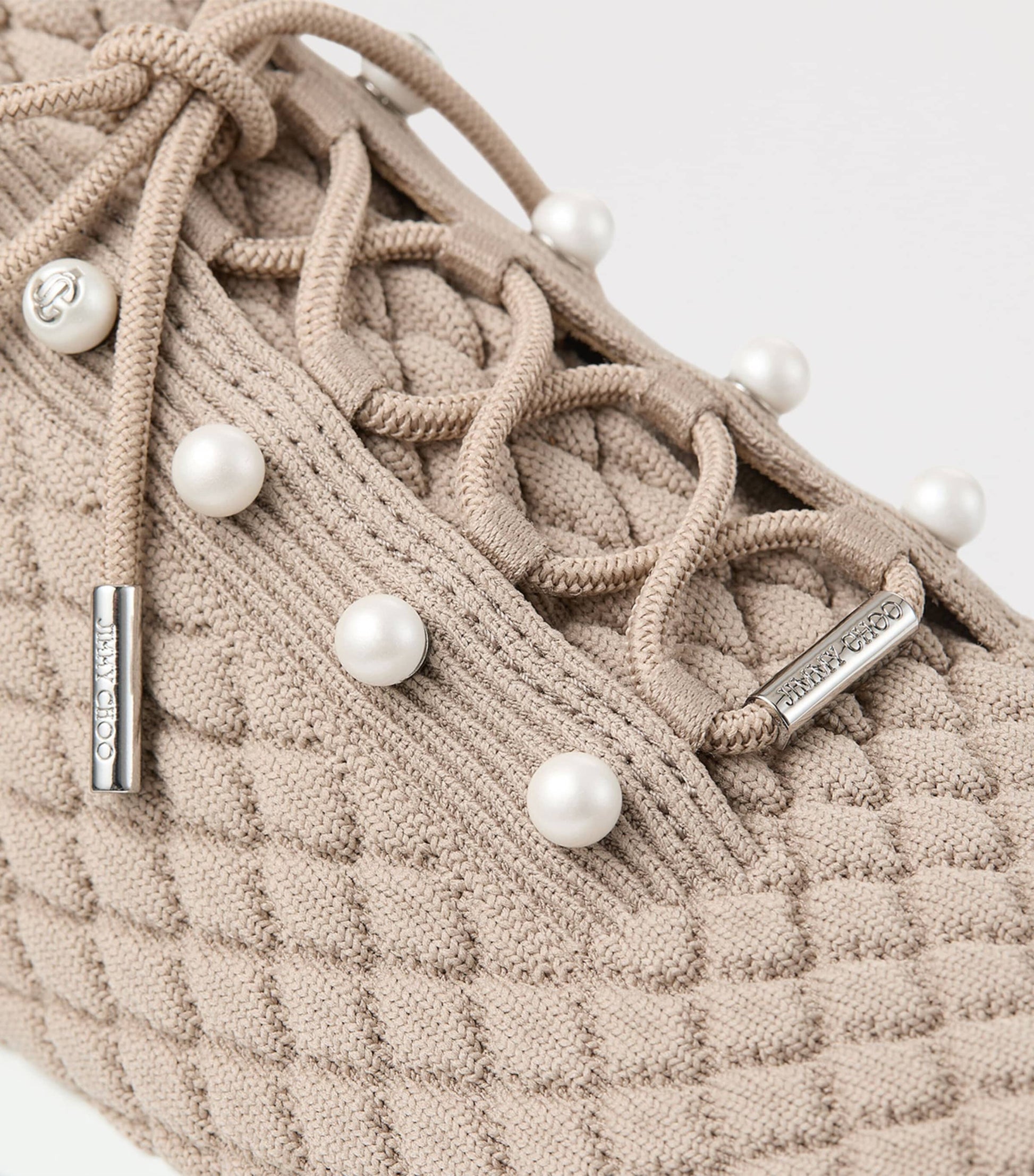 Jimmy Choo Beige Veles Knitted Sneakers