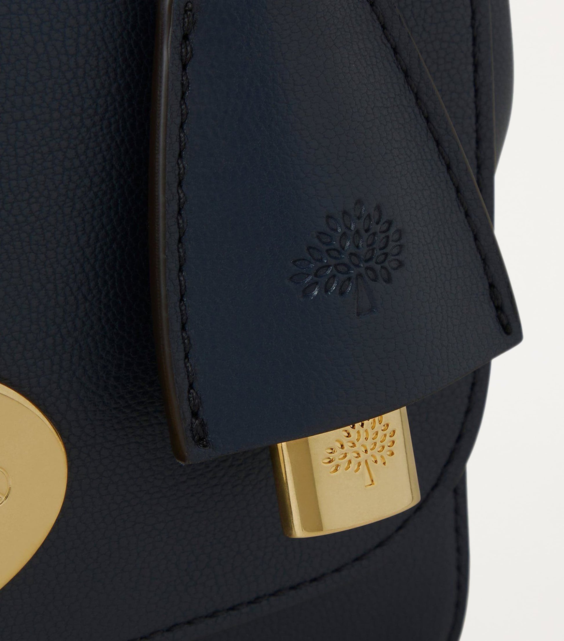 Mulberry Blue Grained Leather Lily Shoulder Bag