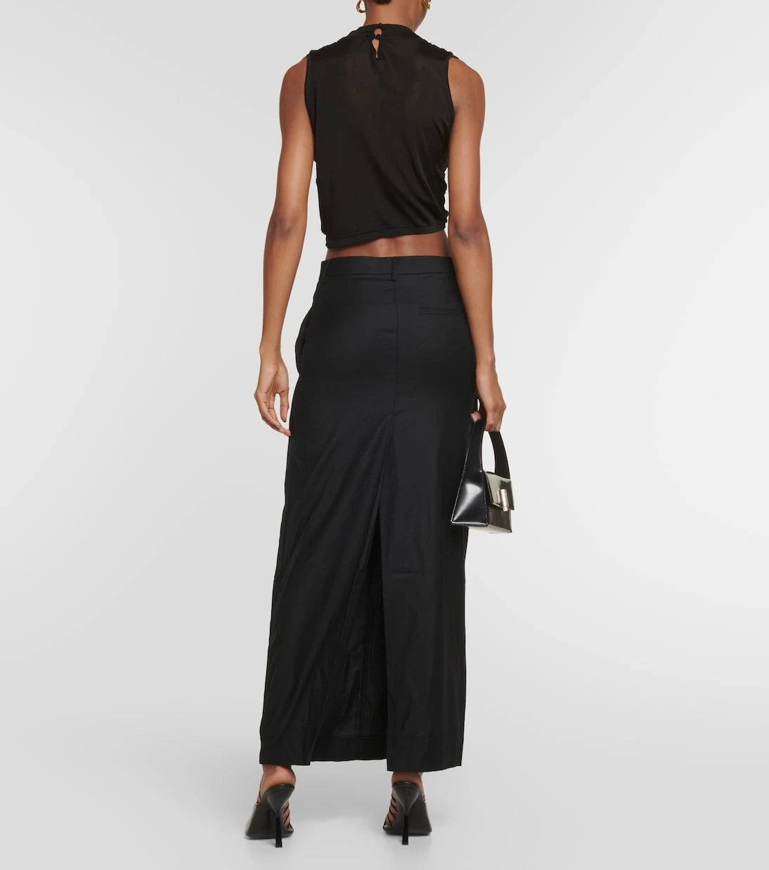 Aya Muse - Fera pleated wool maxi skirt